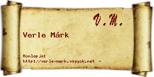 Verle Márk névjegykártya